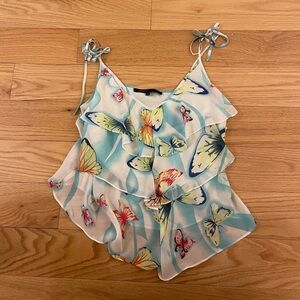 Marc Jacobs Butterfly Ruffle Tank Cami Top